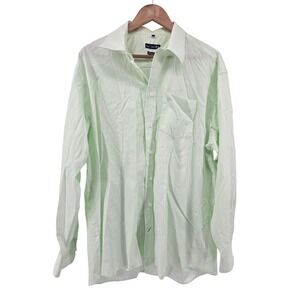 Paul Smith Button Down Shirt Mens 44 Mint Green Bügelfrei Non-Iron Long Sleeve